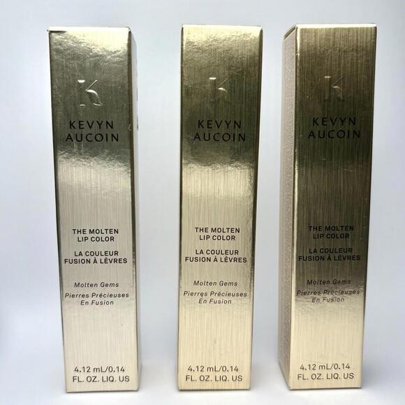 Kevyn Aucoin Set of 3x Molten Lip Color Gloss Molten Gems & Blue Amethyst NIB - Picture 1 of 6